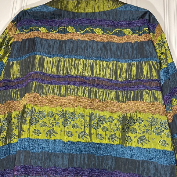 Koret Dress 3/4 Sleeve beautiful Shacket Multi Color Embroidery Brocade Purple - Picture 6 of 11